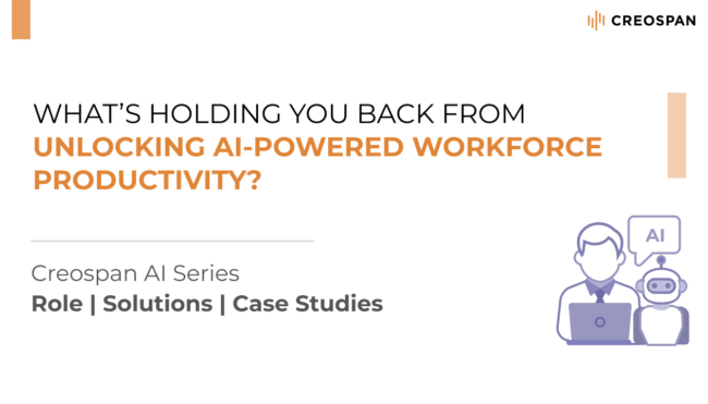 What’s Holding You Back from Unlocking AI-Powered Workforce Productivity Human and AI Robot Working Together In Front of a Laptop